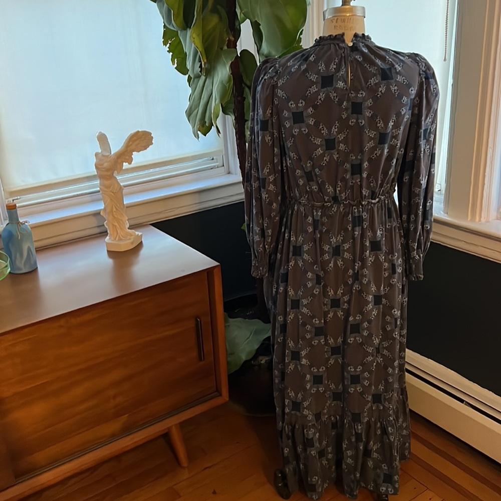 Universal Threads Blue Quit Pattern Puff Sleeve C… - image 5